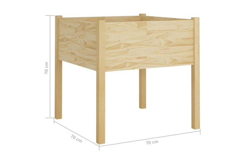 Plantekasse 70x70x70 cm heltre furu - Brun - Blomsterkasser - Hagekrukker