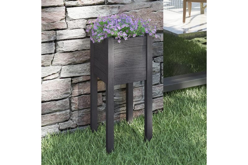 Plantekasse grå 31x31x70 cm heltre furu - Grå - Hagemøbler - Øvrig utendørs - Tilbehør utendørs - Hagekrukker