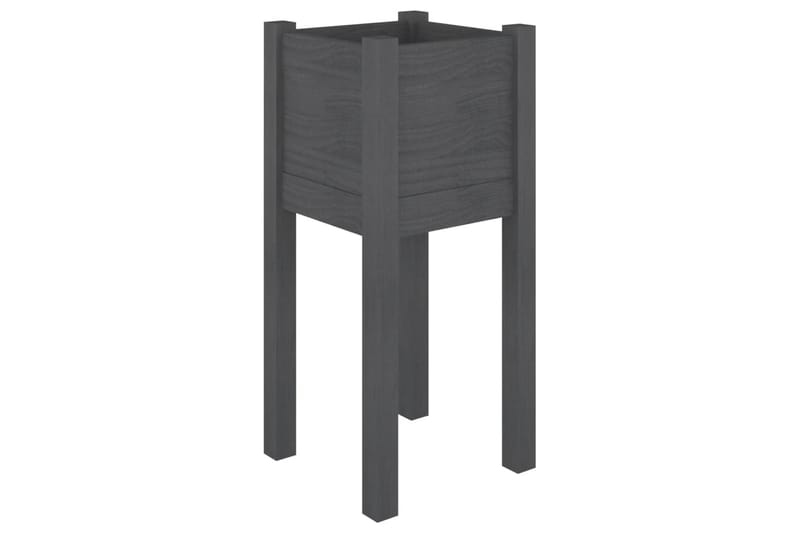 Plantekasse grå 31x31x70 cm heltre furu - Grå - Hagemøbler - Øvrig utendørs - Tilbehør utendørs - Hagekrukker