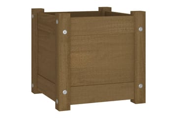 Plantekasse honningbrun 31x31x31 cm heltre furu - Brun - Hagemøbler - Øvrig utendørs - Tilbehør utendørs - Hagekrukker