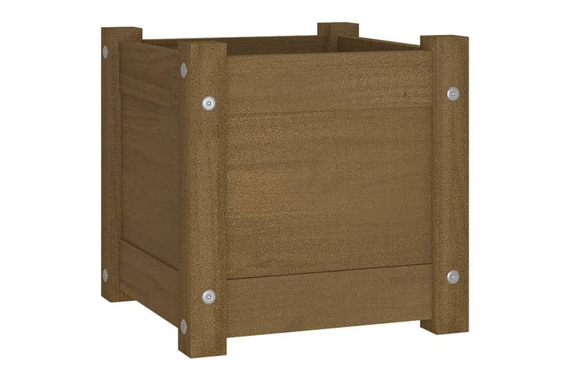 Plantekasse honningbrun 31x31x31 cm heltre furu - Brun - Hagemøbler - Øvrig utendørs - Tilbehør utendørs - Hagekrukker