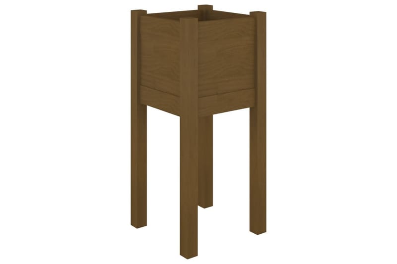 Plantekasse honningbrun 31x31x70 cm heltre furu - Brun - Hagemøbler - Øvrig utendørs - Tilbehør utendørs - Hagekrukker
