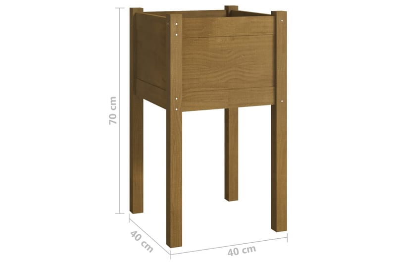 Plantekasse honningbrun 40x40x70 cm heltre furu - Brun - Blomsterkasser - Hagekrukker