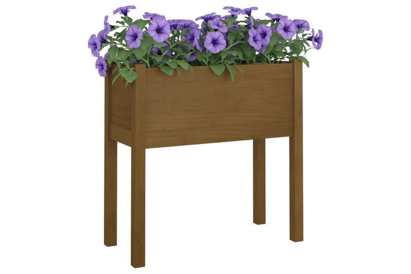 Plantekasse honningbrun 70x31x70 cm heltre furu - Brun - Hagemøbler - Øvrig utendørs - Tilbehør utendørs - Hagekrukker