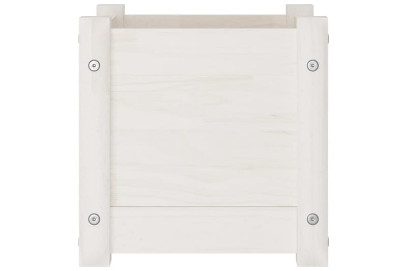 Plantekasse hvit 31x31x31 cm heltre furu - Hvit - Hagemøbler - Øvrig utendørs - Tilbehør utendørs - Hagekrukker