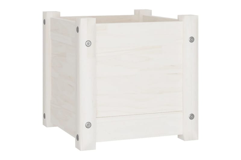 Plantekasse hvit 31x31x31 cm heltre furu - Hvit - Hagemøbler - Øvrig utendørs - Tilbehør utendørs - Hagekrukker