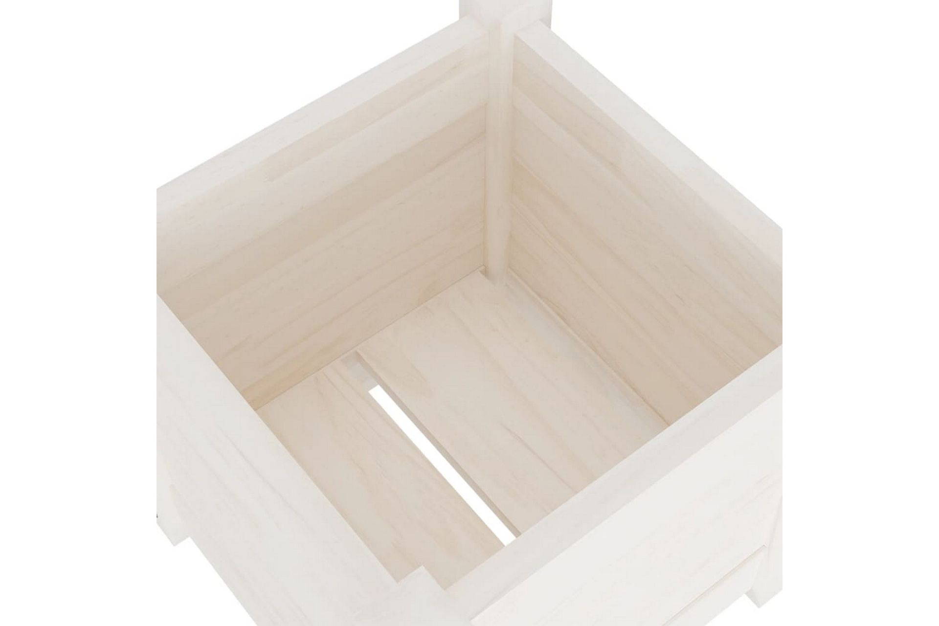 Plantekasse hvit 31x31x31 cm heltre furu - Hvit - Hagemøbler - Øvrig utendørs - Tilbehør utendørs - Hagekrukker