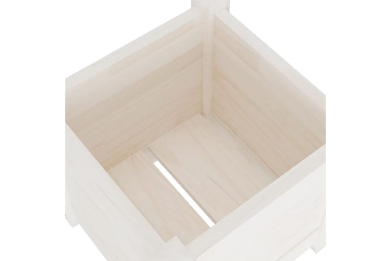 Plantekasse hvit 31x31x31 cm heltre furu - Hvit - Hagemøbler - Øvrig utendørs - Tilbehør utendørs - Hagekrukker