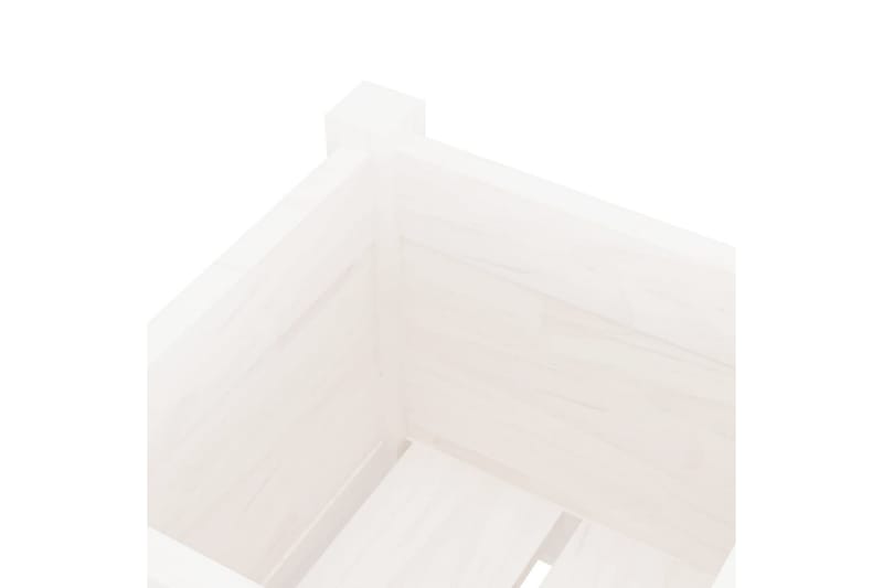 Plantekasse hvit 31x31x70 cm heltre furu - Hvit - Hagemøbler - Øvrig utendørs - Tilbehør utendørs - Hagekrukker