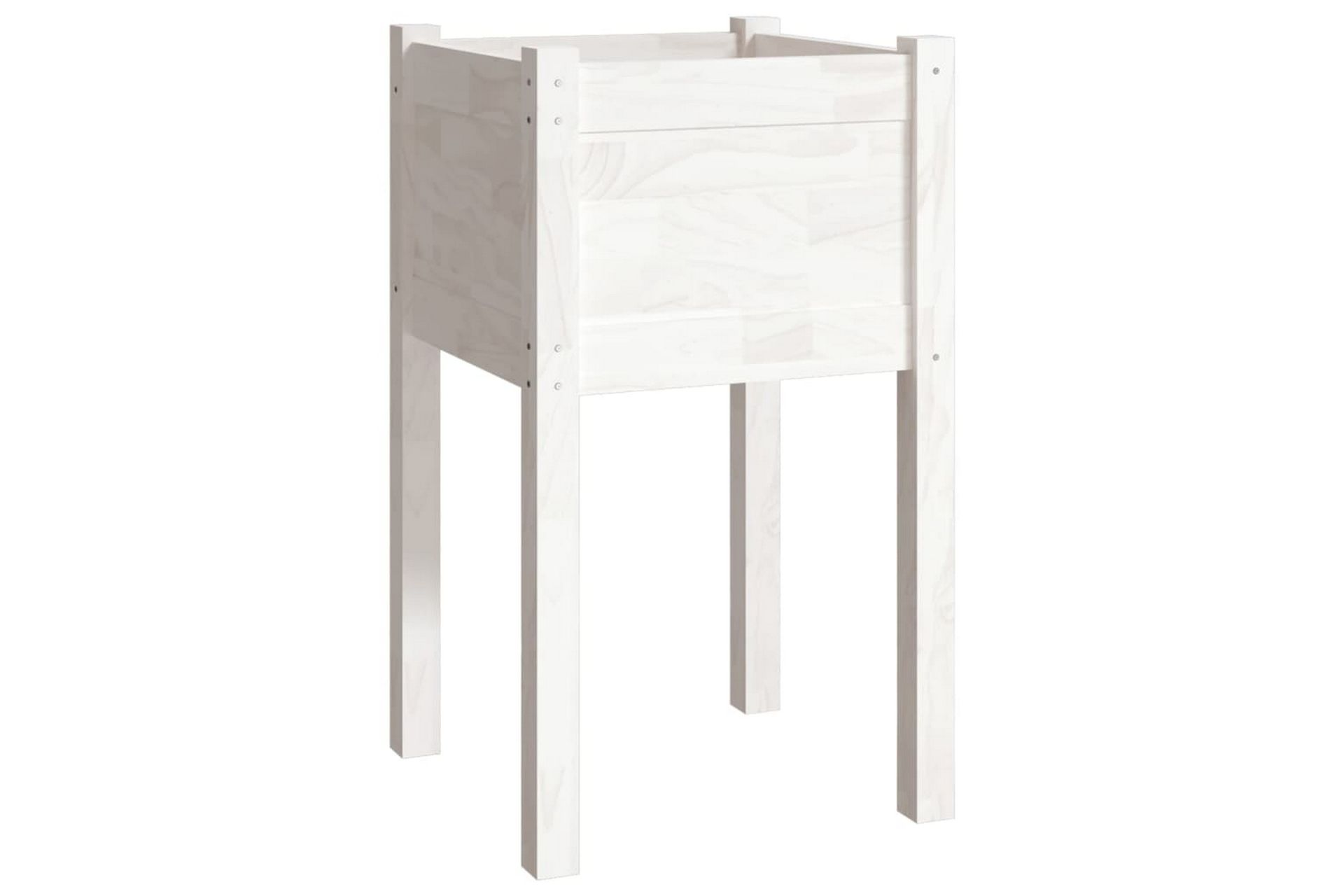 Plantekasse hvit 40x40x70 cm heltre furu - Hvit - Hagemøbler - Øvrig utendørs - Tilbehør utendørs - Hagekrukker
