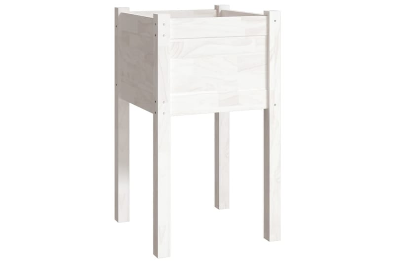Plantekasse hvit 40x40x70 cm heltre furu - Hvit - Hagemøbler - Øvrig utendørs - Tilbehør utendørs - Hagekrukker