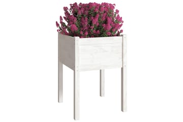 Plantekasse hvit 50x50x70 cm heltre furu - Hvit - Hagemøbler - Øvrig utendørs - Tilbehør utendørs - Hagekrukker