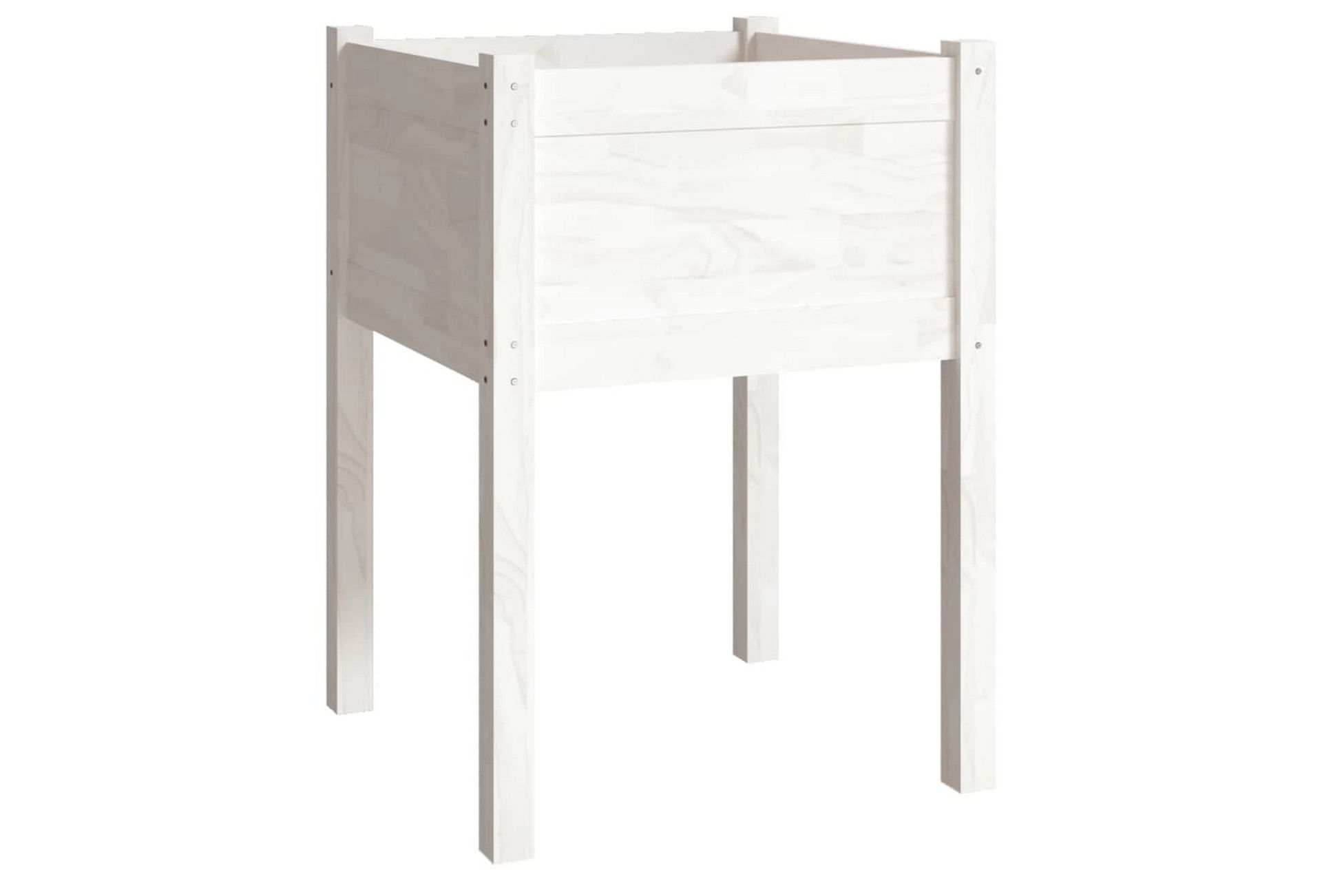 Plantekasse hvit 50x50x70 cm heltre furu - Hvit - Hagemøbler - Øvrig utendørs - Tilbehør utendørs - Hagekrukker