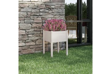 Plantekasse hvit 50x50x70 cm heltre furu - Hvit - Hagemøbler - Øvrig utendørs - Tilbehør utendørs - Hagekrukker