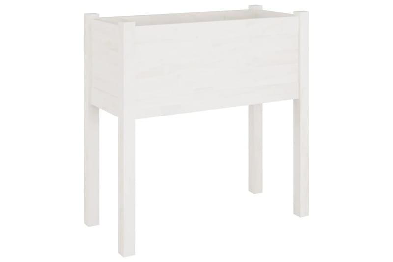 Plantekasse hvit 70x31x70 cm heltre furu - Hvit - Hagemøbler - Øvrig utendørs - Tilbehør utendørs - Hagekrukker