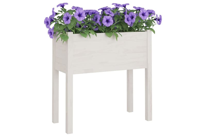Plantekasse hvit 70x31x70 cm heltre furu - Hvit - Hagemøbler - Øvrig utendørs - Tilbehør utendørs - Hagekrukker