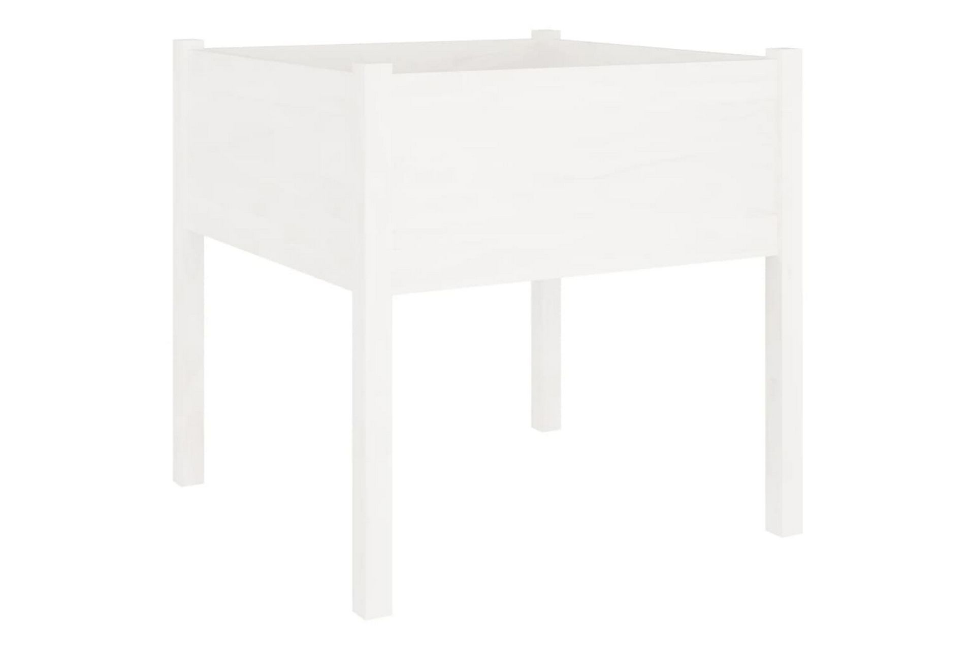 Plantekasse hvit 70x70x70 cm heltre furu - Hvit - Hagemøbler - Øvrig utendørs - Tilbehør utendørs - Hagekrukker