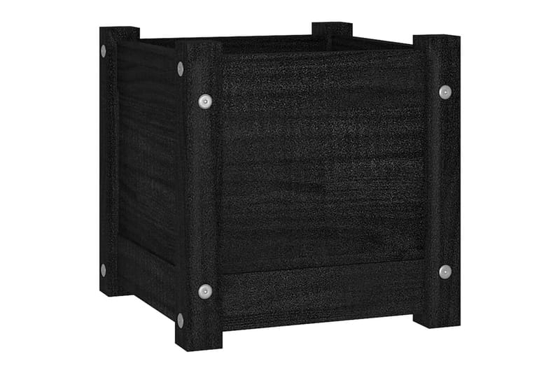 Plantekasse svart 31x31x31 cm heltre furu - Svart - Hagemøbler - Øvrig utendørs - Tilbehør utendørs - Hagekrukker