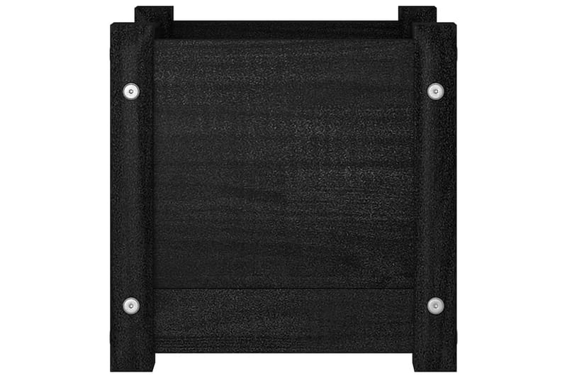 Plantekasse svart 31x31x31 cm heltre furu - Svart - Hagemøbler - Øvrig utendørs - Tilbehør utendørs - Hagekrukker