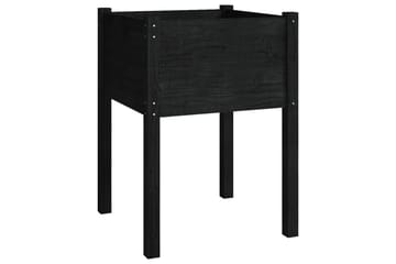 Plantekasse svart 50x50x70 cm heltre furu - Svart - Hagemøbler - Øvrig utendørs - Tilbehør utendørs - Hagekrukker
