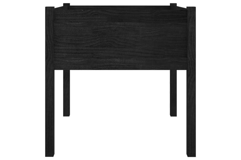 Plantekasse svart 70x70x70 cm heltre furu - Svart - Hagemøbler - Øvrig utendørs - Tilbehør utendørs - Hagekrukker