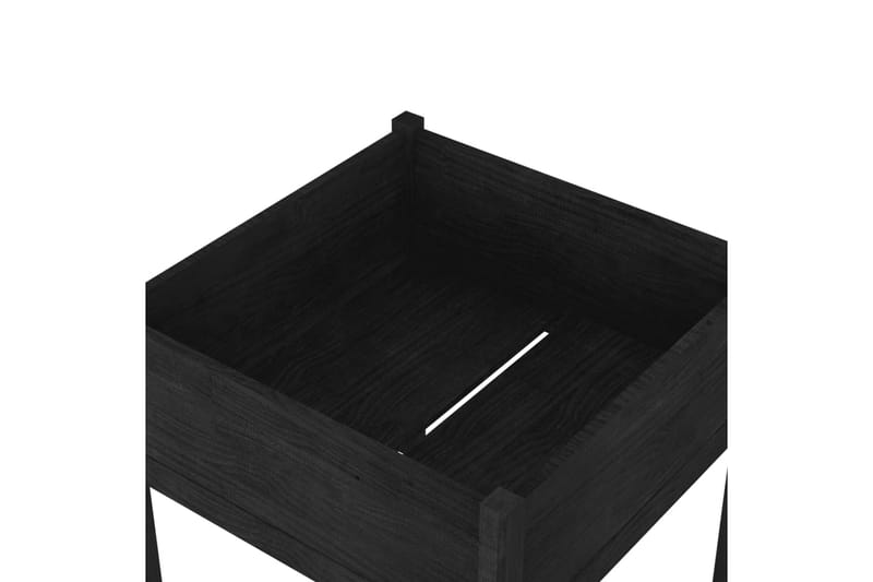 Plantekasse svart 70x70x70 cm heltre furu - Svart - Hagemøbler - Øvrig utendørs - Tilbehør utendørs - Hagekrukker