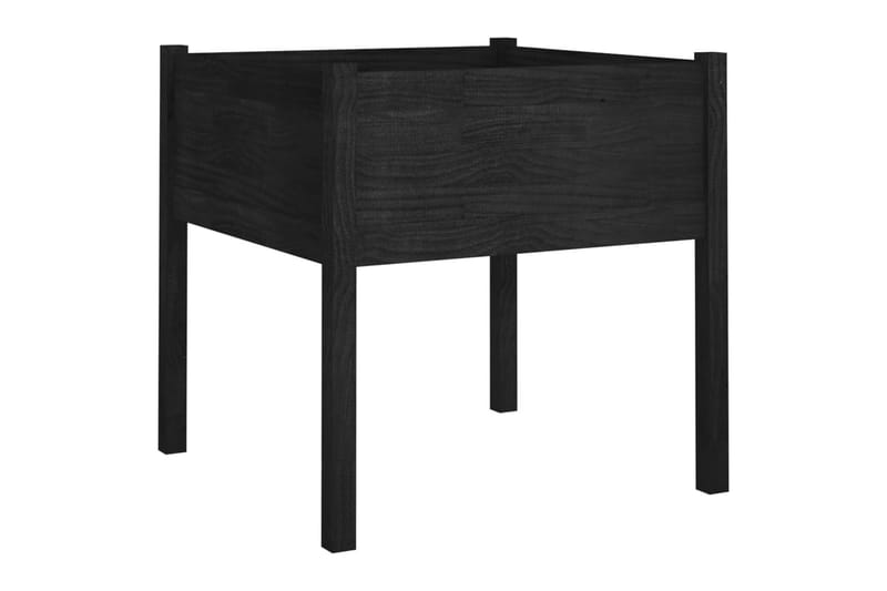 Plantekasse svart 70x70x70 cm heltre furu - Svart - Hagemøbler - Øvrig utendørs - Tilbehør utendørs - Hagekrukker