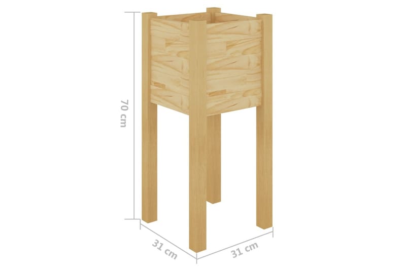 Plantekasser 2 stk 31x31x70 cm heltre furu - Brun - Blomsterkasser - Hagekrukker