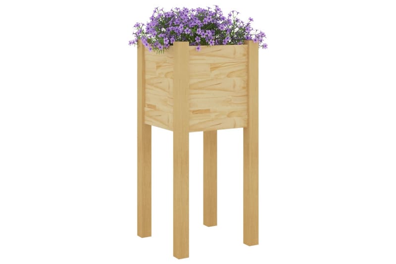 Plantekasser 2 stk 31x31x70 cm heltre furu - Brun - Blomsterkasser - Hagekrukker