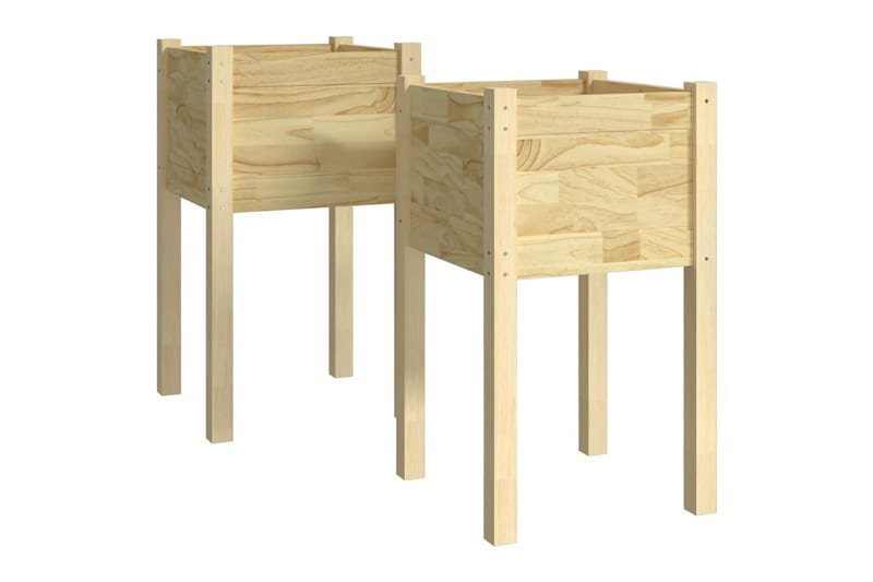 Plantekasser 2 stk 40x40x70 cm heltre furu - Brun - Hagemøbler - Øvrig utendørs - Tilbehør utendørs - Hagekrukker