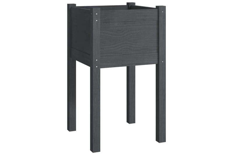 Plantekasser 2 stk 40x40x70 cm heltre furu grå - Grå - Hagemøbler - Øvrig utendørs - Tilbehør utendørs - Hagekrukker