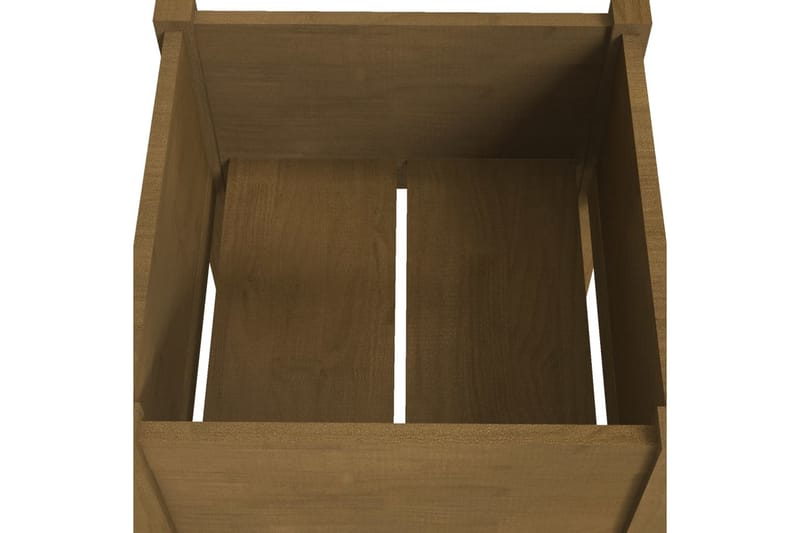 Plantekasser 2 stk 40x40x70 cm heltre furu honningbrun - Brun - Blomsterkasser - Hagekrukker