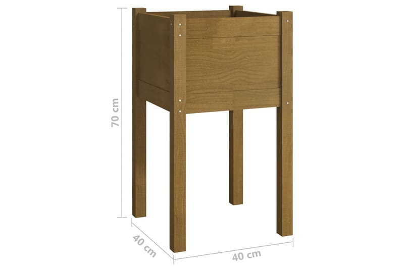 Plantekasser 2 stk 40x40x70 cm heltre furu honningbrun - Brun - Blomsterkasser - Hagekrukker