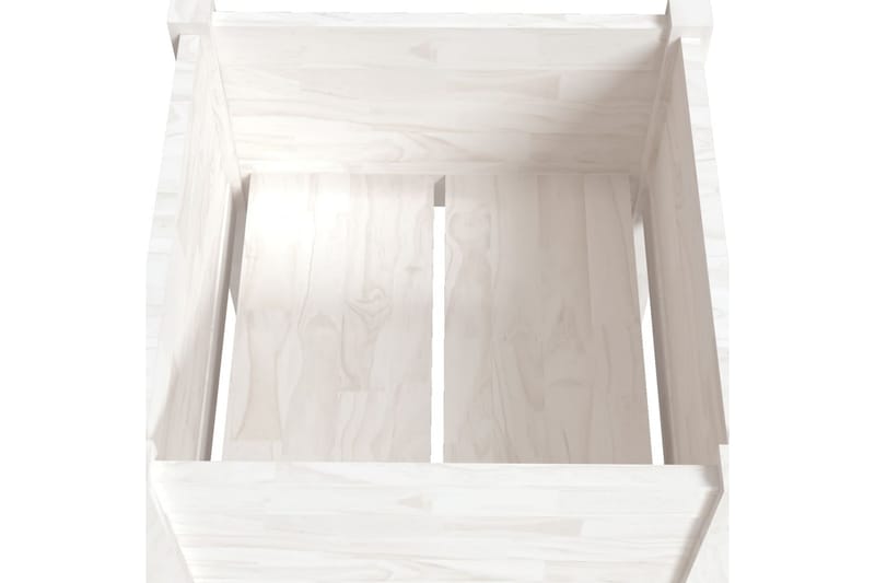 Plantekasser 2 stk 40x40x70 cm heltre furu hvit - Hvit - Hagemøbler - Øvrig utendørs - Tilbehør utendørs - Hagekrukker
