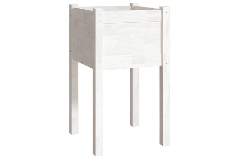 Plantekasser 2 stk 40x40x70 cm heltre furu hvit - Hvit - Hagemøbler - Øvrig utendørs - Tilbehør utendørs - Hagekrukker