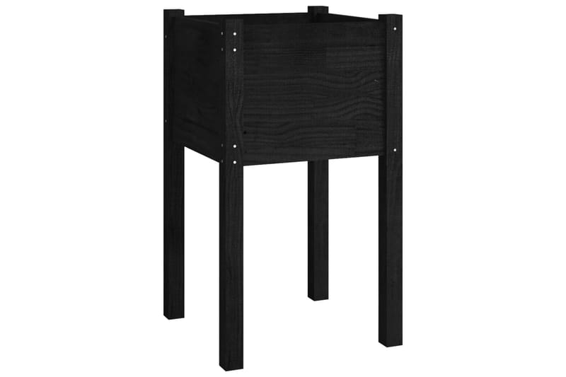 Plantekasser 2 stk 40x40x70 cm heltre furu svart - Svart - Hagemøbler - Øvrig utendørs - Tilbehør utendørs - Hagekrukker