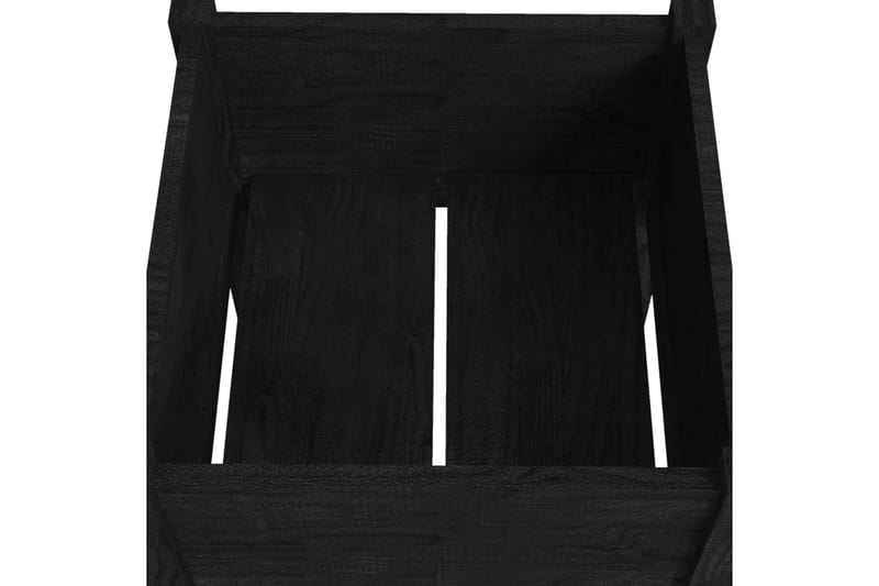 Plantekasser 2 stk 40x40x70 cm heltre furu svart - Svart - Hagemøbler - Øvrig utendørs - Tilbehør utendørs - Hagekrukker
