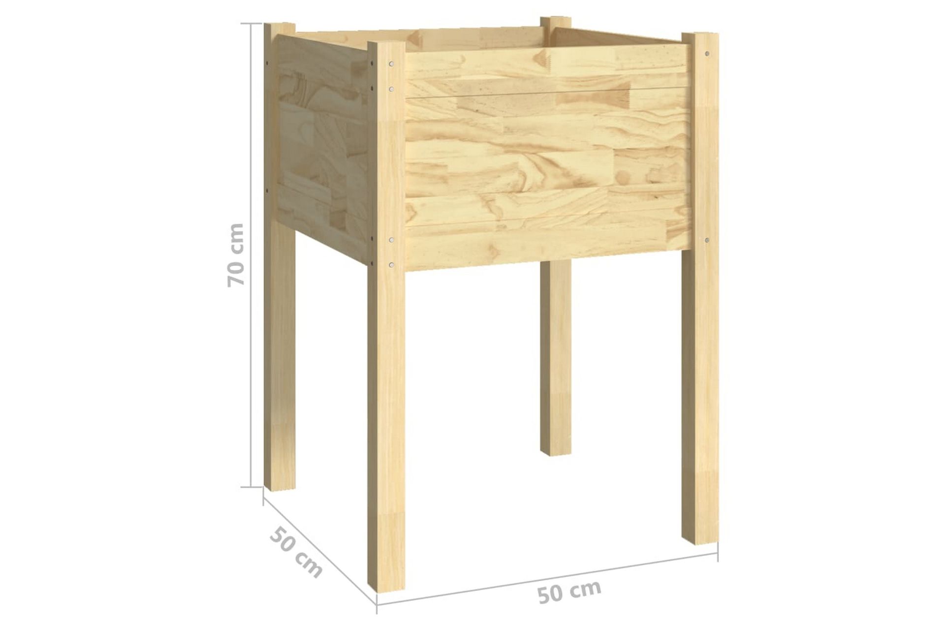 Plantekasser 2 stk 50x50x70 cm heltre furu - Brun - Hagemøbler - Øvrig utendørs - Tilbehør utendørs - Hagekrukker