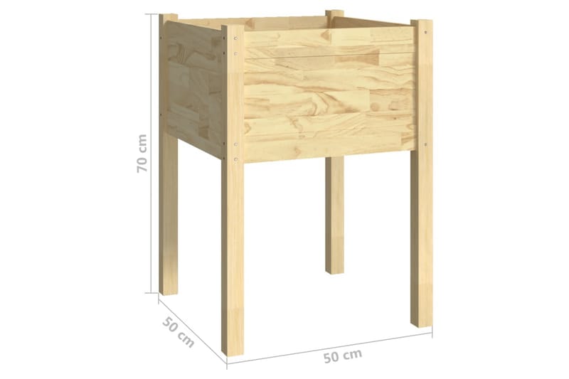 Plantekasser 2 stk 50x50x70 cm heltre furu - Brun - Blomsterkasser - Hagekrukker