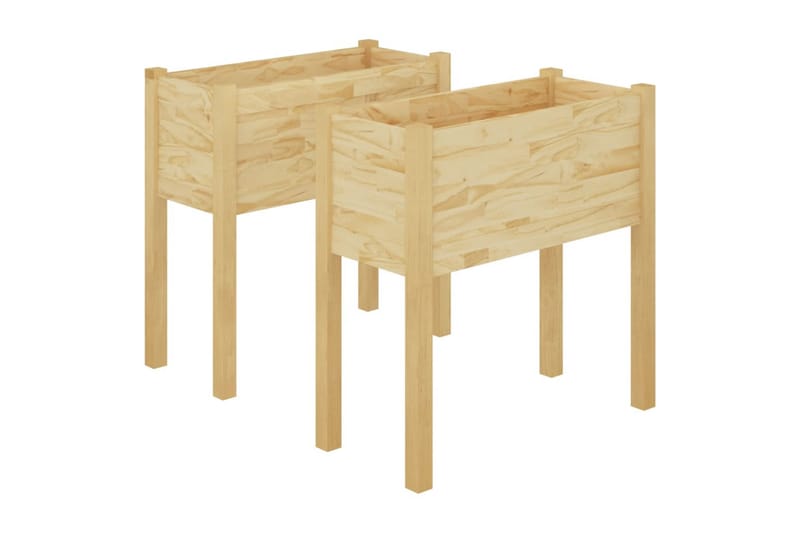 Plantekasser 2 stk 70x31x70 cm heltre furu - Brun - Blomsterkasser - Hagekrukker