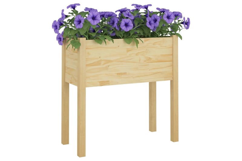 Plantekasser 2 stk 70x31x70 cm heltre furu - Brun - Blomsterkasser - Hagekrukker