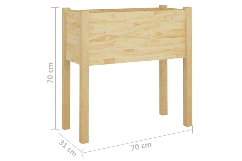 Plantekasser 2 stk 70x31x70 cm heltre furu - Brun - Blomsterkasser - Hagekrukker