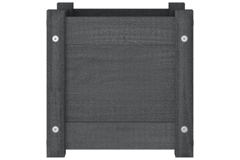 Plantekasser 2 stk grå 31x31x31 cm heltre furu - Grå - Hagemøbler - Øvrig utendørs - Tilbehør utendørs - Hagekrukker