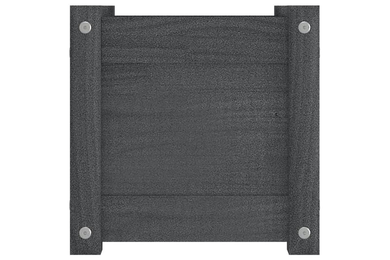 Plantekasser 2 stk grå 31x31x31 cm heltre furu - Grå - Hagemøbler - Øvrig utendørs - Tilbehør utendørs - Hagekrukker