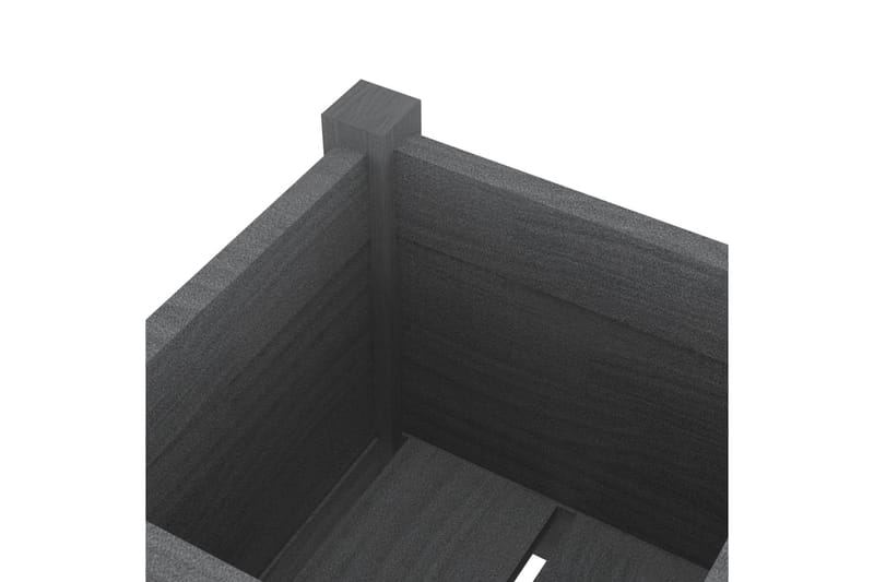 Plantekasser 2 stk grå 31x31x70 cm heltre furu - Grå - Hagemøbler - Øvrig utendørs - Tilbehør utendørs - Hagekrukker