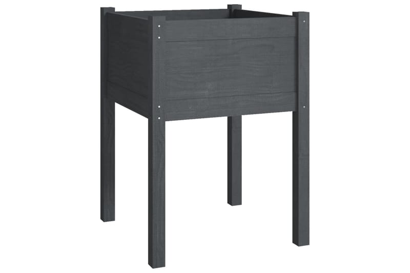 Plantekasser 2 stk grå 50x50x70 cm heltre furu - Grå - Hagemøbler - Øvrig utendørs - Tilbehør utendørs - Hagekrukker