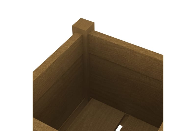 Plantekasser 2 stk honningbrun 31x31x70 cm heltre furu - Brun - Hagemøbler - Øvrig utendørs - Tilbehør utendørs - Hagekrukker