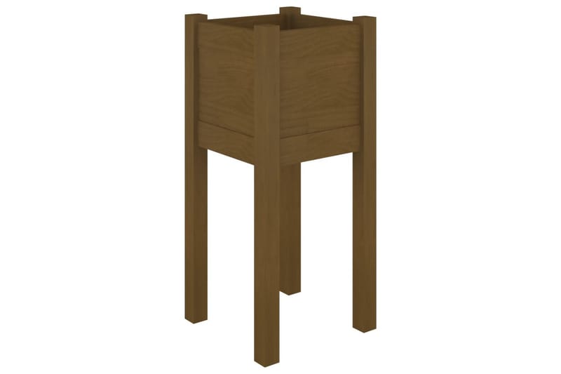 Plantekasser 2 stk honningbrun 31x31x70 cm heltre furu - Brun - Hagemøbler - Øvrig utendørs - Tilbehør utendørs - Hagekrukker