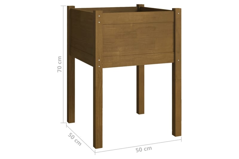 Plantekasser 2 stk honningbrun 50x50x70 cm heltre furu - Brun - Hagemøbler - Øvrig utendørs - Tilbehør utendørs - Hagekrukker