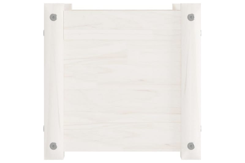 Plantekasser 2 stk hvit 31x31x31 cm heltre furu - Hvit - Hagemøbler - Øvrig utendørs - Tilbehør utendørs - Hagekrukker